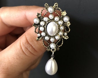 Broche Épingle Broche Perle Blanche Bijoux Perles