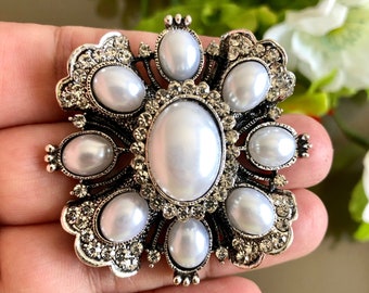 Brooch Pin, White Pearl Brooch, Pearl Jewelry