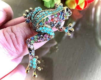 Bunte Frosch Brosche, Frosch Brosche Pin, bunte Kröte Brosche, Frosch Brosche, Frosch Schmuck, Frosch Geschenk, Kröte Pin