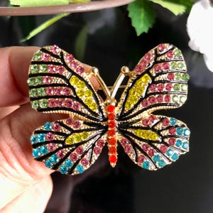 Butterfly Brooch Pin, Butterfly Jewellery, Butterfly Jewelry, Butterfly Gift, Crystal Butterfly Brooch