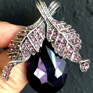 Purple Brooch, Crystal Rhinestone Jewelry, Decorative Brooch Pin, Gift