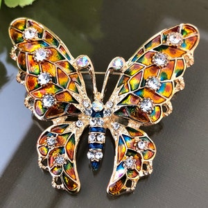 Butterfly Brooch Pin, Butterfly Jewellery, Butterfly Jewelry, Butterfly Gift, Crystal Butterfly Brooch