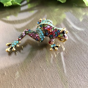 Bunte Frosch Brosche, Frosch Brosche Pin, bunte Kröte Brosche, Frosch Brosche, Frosch Schmuck, Frosch Geschenk, Kröte Pin Bild 5