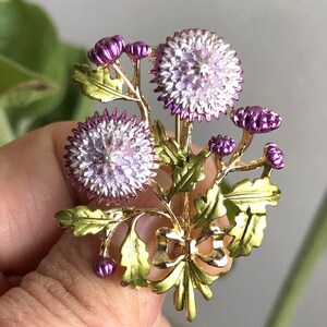 Broche pequeno de esmalte floral, joia para presente em estilo vintage