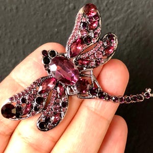 Dragonfly Brooch Pin | Vintage Style Rhinestone Insect Jewelry | Unique Gift for Her