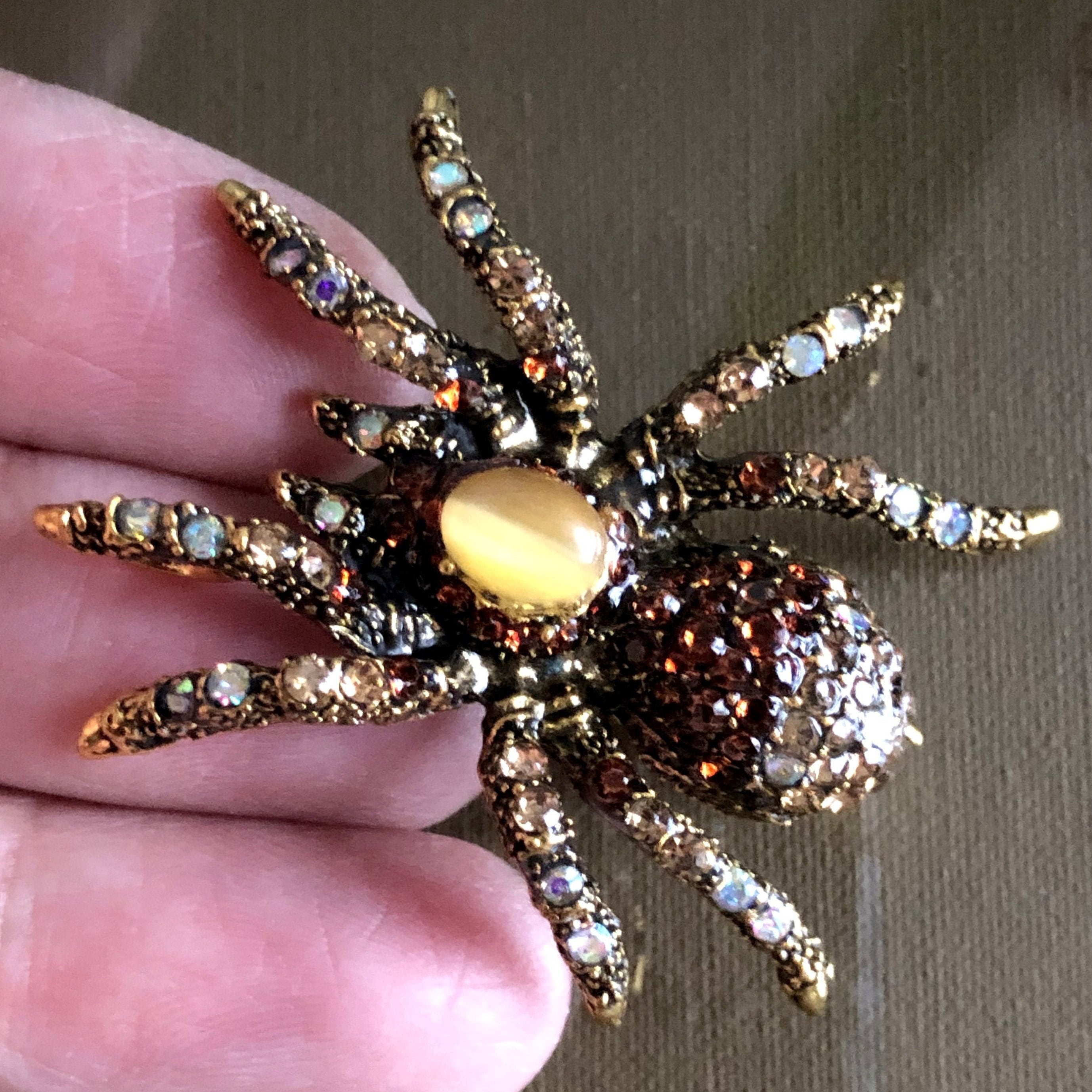 Rhinestone Spider Brooch Pin: Crystal Spider Jewelry Gift Ideas - Etsy