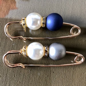 Set von 2 Vintage Stil Sicherheitsnadel Broschen | Elegante Statement Schmuck Pins | Geschenk für Sie