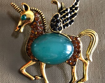 Broche cheval licorne, bijoux cheval licorne