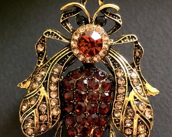 Broche de abeja de miel, broche de pedrería, regalo para mujeres u hombres, joyas de insectos