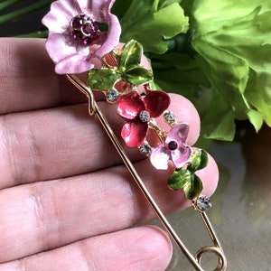 Große Sicherheitsnadel, Emaille Brosche, Vintage Stil Schmuck, Vintage Stil Sicherheitsnadel, Geschenk