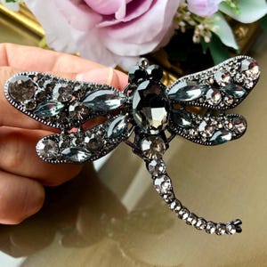 Large crystal dragonfly brooch, Dragonfly pin, Dragonfly gift, Dragonfly jewellery, Dragonfly Jewelry, Insect jewellery