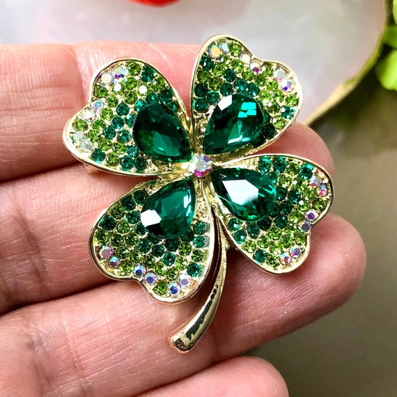 Four leaf clover brooch discount