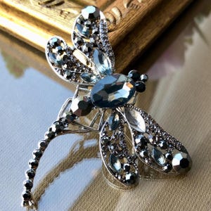 Crystal rhinestone dragonfly brooch, Dragonfly pin, Dragonfly gift, Dragonfly jewellery, Dragonfly Jewelry, Insect jewellery