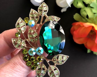 Florale Strass Brosche oder Anhänger, Brosche Pin, Vintage Stil Schmuck, Geschenke für sie