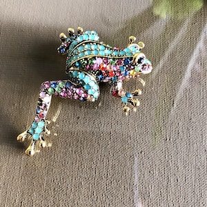 Colorful Frog Brooch, Frog Brooch Pin, Colorful Toad Brooch, Frog Brooch, Frog Jewellery, Frog Gift, Toad Pin image 3