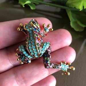 Colorful Frog Brooch, Frog Brooch Pin, Colorful Toad Brooch, Frog Brooch, Frog Jewellery, Frog Gift, Toad Pin image 2