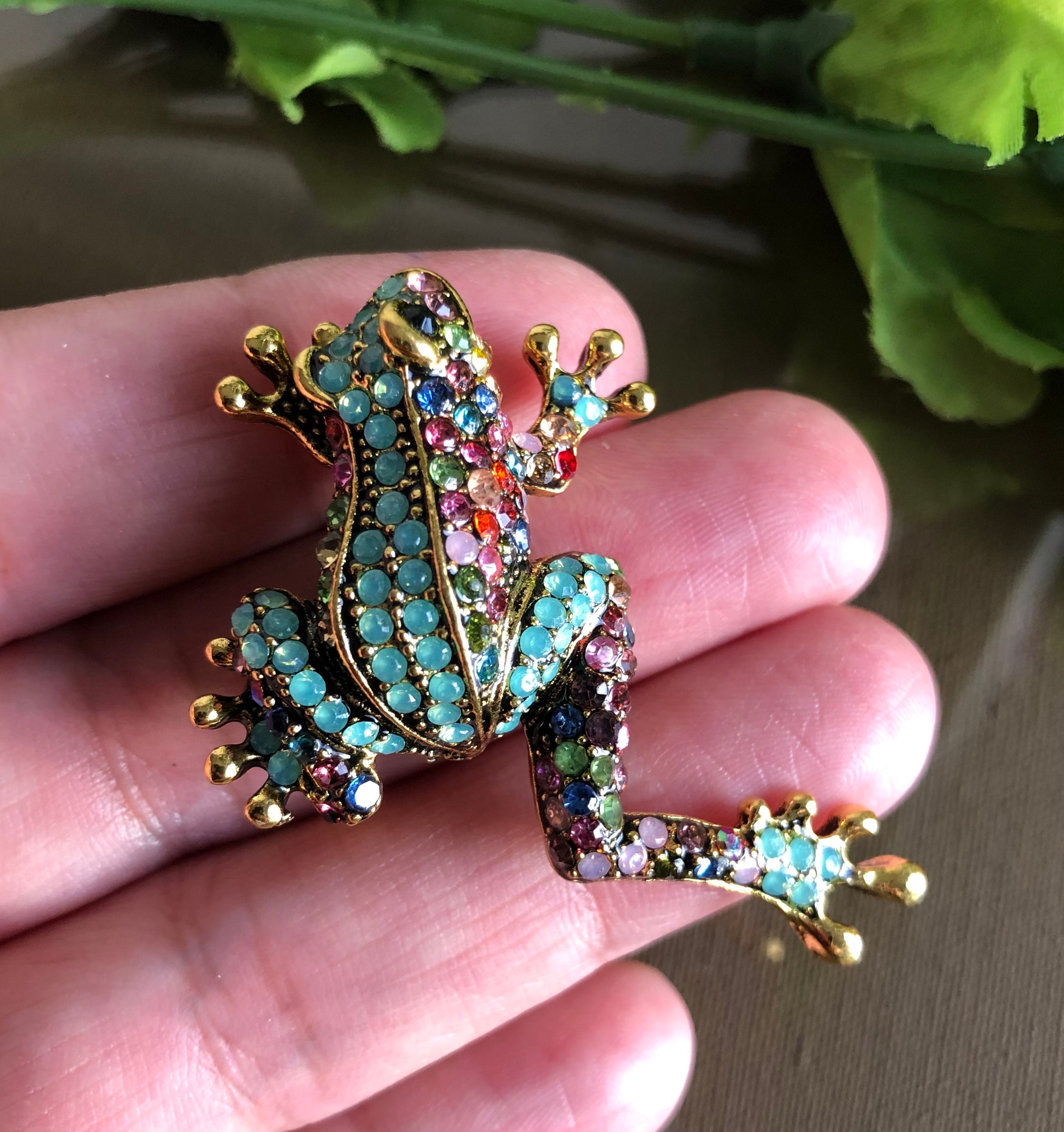 Mode -Strass -Frosch -Kröte Broschen Für Frauen