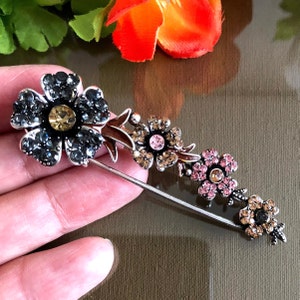 Blumen Strass Brosche Sicherheitsnadel, Vintage Stil Schmuck, Vintage Stil Sicherheitsnadel, Geschenk