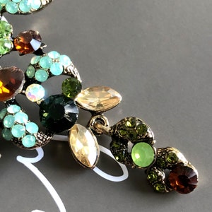 Groene broche grote kristallen strass sieraden decoratieve broche pin vintage stijl sieraden vakantie cadeau afbeelding 5