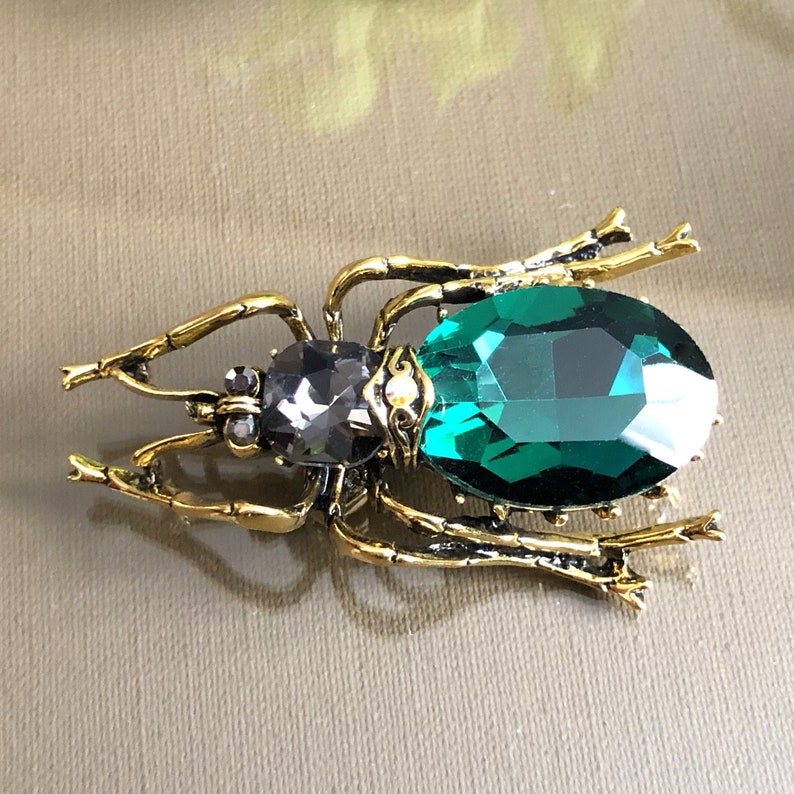 Spider Jewellery Spider Brooch Spider Gift Large Green Spider Brooch Green Spider Jewelry Big Spider Brooch