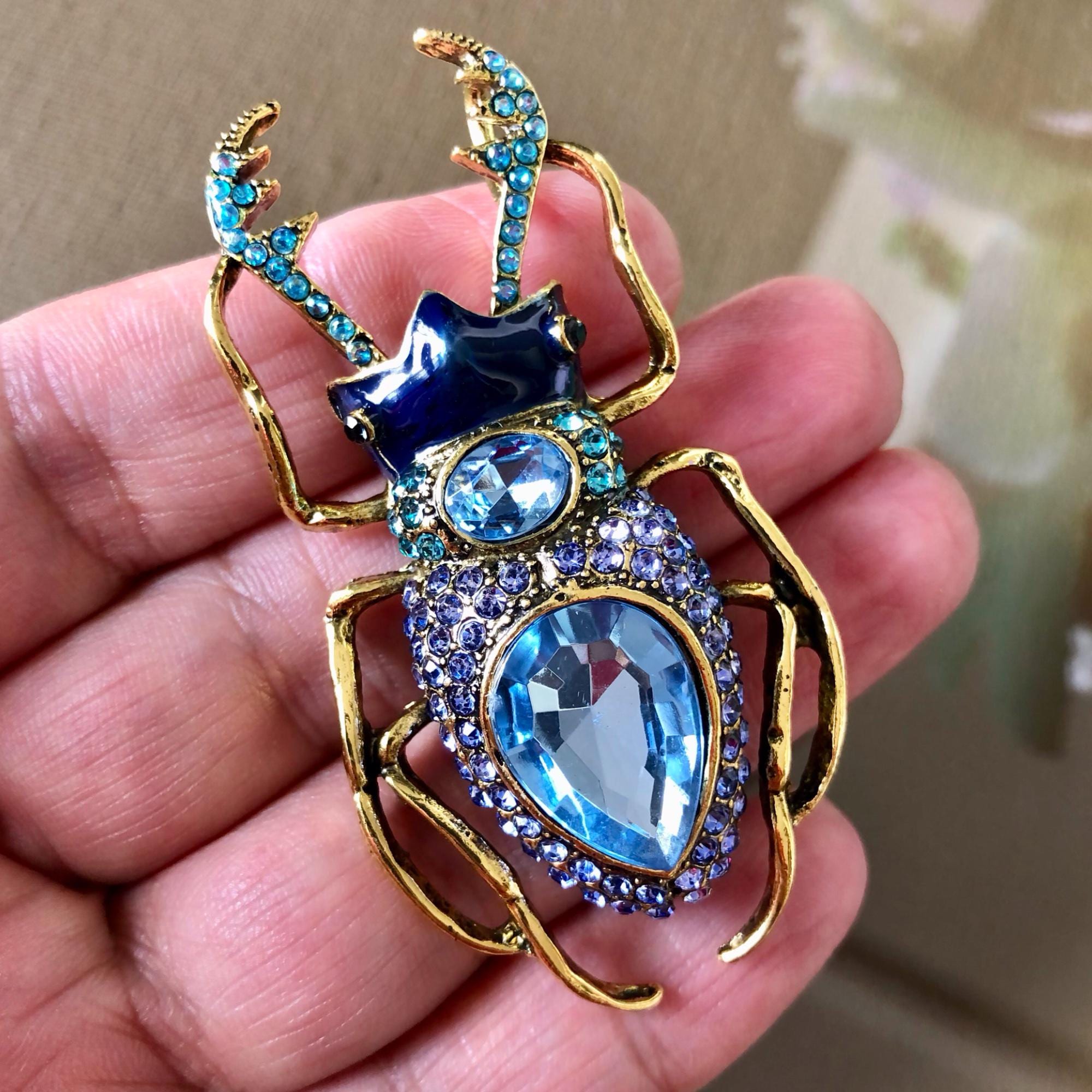 KristLand - Vintage Broche De Araña Llenos De Cristales Austriacos