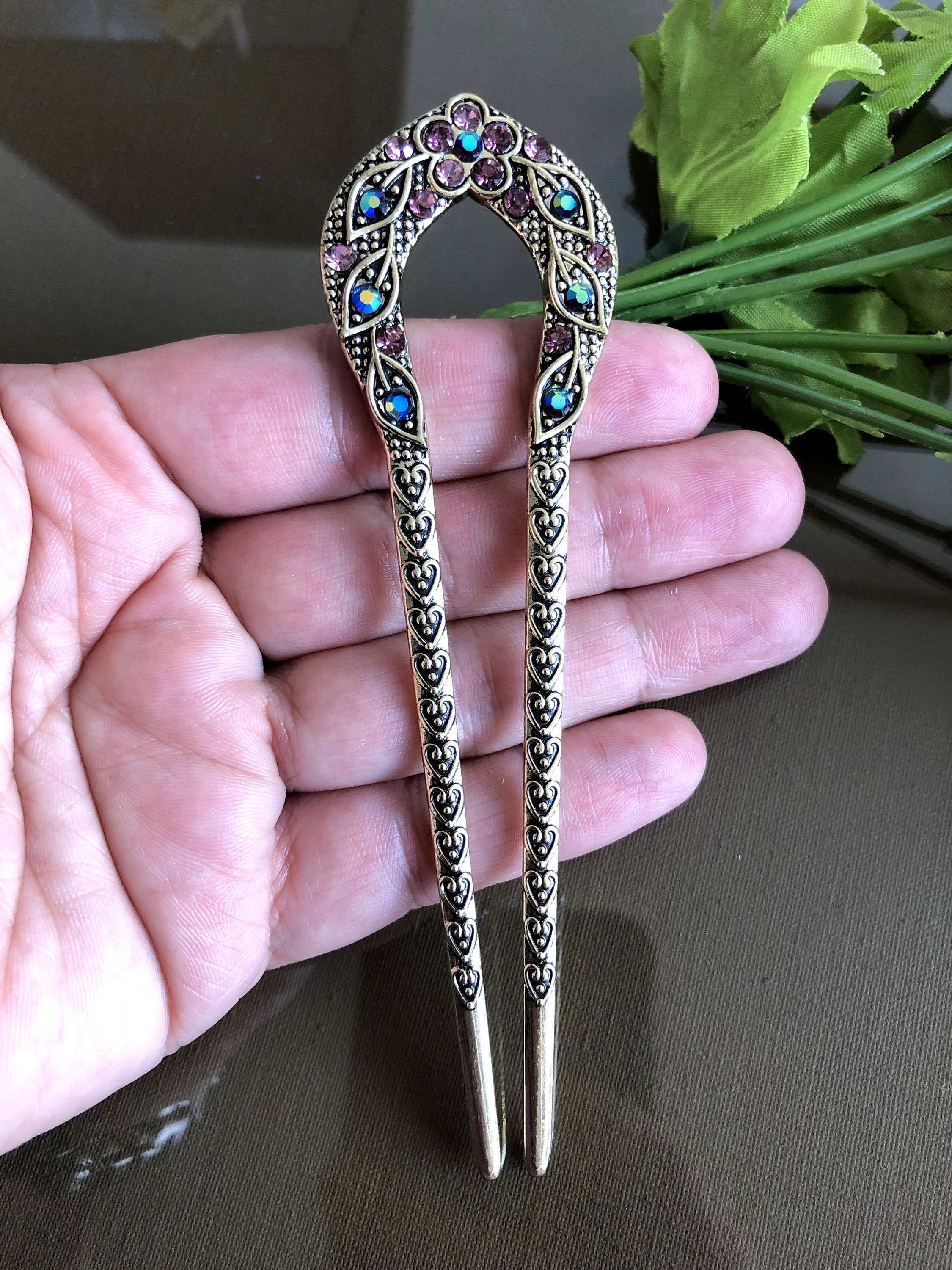 Crystal Rhinestone Hair Pin Stylish Hairpin French Hair Etsy