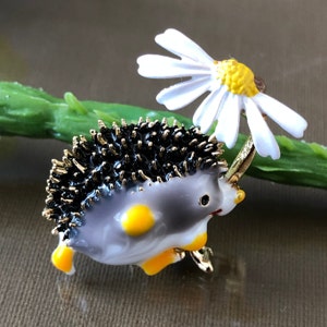 Hedgehog Brooch Small Hedgehog Brooch Pin Enamel Hedgehog Brooch Hedgehog Jewellery Hedgehog Jewelry Hedgehog Gift