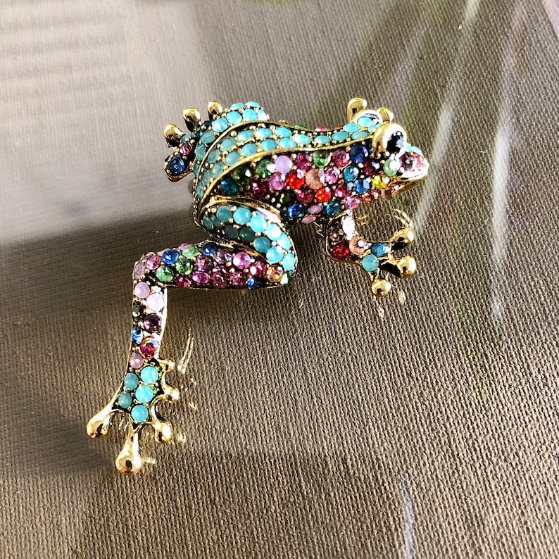 Bunte Frosch Brosche, Frosch Brosche Pin, bunte Kröte Brosche, Frosch Brosche, Frosch Schmuck, Frosch Geschenk, Kröte Pin Bild 7