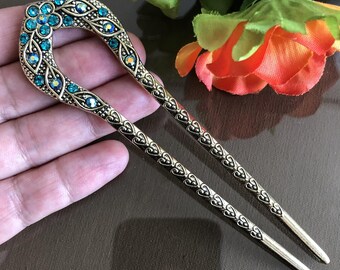Elegant Vintage Rhinestone Black Crystal Hair Stick Amazon.com : JONKY Black Rhinestone Hair Comb Crystal  main image 3