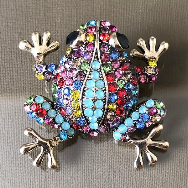 Colorful Frog Brooch or Pendant, Frog Brooch Pin, Colorful Toad Brooch, Frog Brooch, Frog Jewellery, Frog Gift, Toad Pin