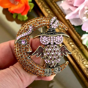 Owl brooch pin, Rhinestone brooch, Bird brooch, Costume Jewelry for Men or Women, Bird jewellery, Brooch for suit, Friend gift