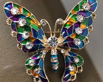 Pin o colgante de broche de mariposa, joyería de mariposa, joyería de mariposa, regalo de mariposa, broche de mariposa de cristal