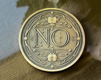 YES NO Decision Coin: Embossed Commemorative Collectible