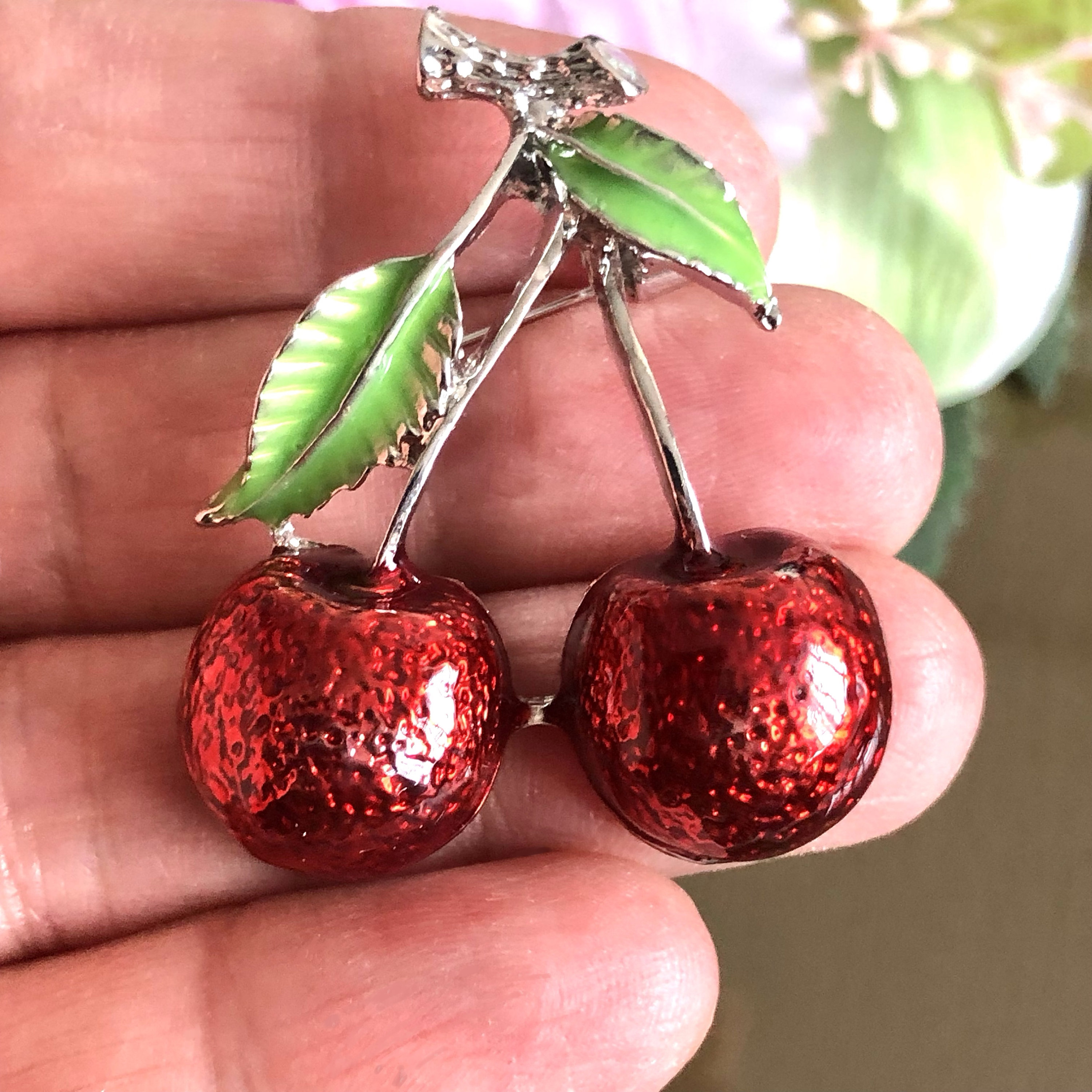 Cherry brooch sale