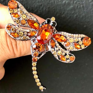 Dragonfly Brooch Pin | Vintage Style Rhinestone Insect Pin | Gift