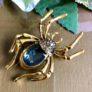 Spilla Ragno Vintage Viola Con Cristalli E Strass &ndash; Animale Broche