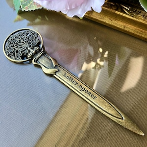 Abrecartas Art Decó de estilo vintage para hombre y mujer, grabado, regalo de inauguración de la casa, regalo del Día del Padre para él, papá, ella, mamá, oficina, profesor, regalo de cumpleaños