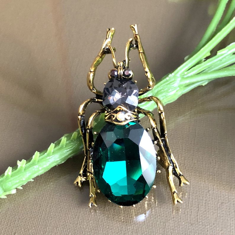 Spider Jewellery Spider Brooch Spider Gift Large Green Spider Brooch Green Spider Jewelry Big Spider Brooch