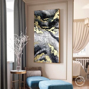 Large Painting On Canvas Original Wall Art Gold Painting Black Beige Painting Contemporary Art Original Painting Canvas Abstract Room Decor