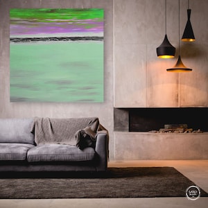 Sunset Painting / Large Original Abstract Oil Painting / Colorful Acrylic Canvas Art / Oversize Painting / Extra Large Wall Art / Landscape