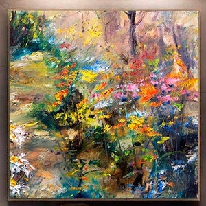 Blooming Garden Painting / Oversize Abstract Painting / Landscape Painting / Large Original Abstract Art / Colorful Canvas Art / Nature Art