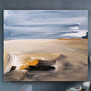 Overszie Original Abstract Painting on Canvas / Gray Painting / Beige Painting / Extra Large Wall Art / Oil Painting / Abstract Wall Art
