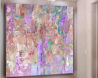 Large Original Abstract Oil Painting / Rainbow Painting / Colorful Acrylic Canvas Art / Oversize Oil Painting / Contemporary Art / Wall Art