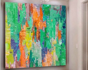 Extra Large Wall Art / Large Original Abstract Painting / Colorful painting / Green Painting / Large Canvas Art / Paintings On Canvas