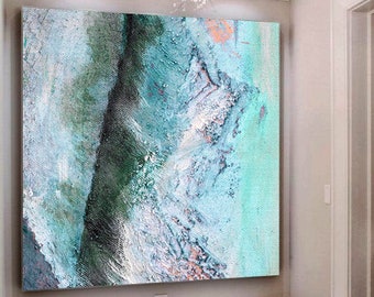 Abstract Painting / Blue Landscape Painting / Large Original Abstract Oil Painting / Extra Large Wall Art / Oversize Oil Painting / Modern A