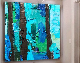 Large Painting On Canvas Original Wall Art Abstract Painting Blue Painting Contemporary Art Original Painting Canvas Abstract Room Decor