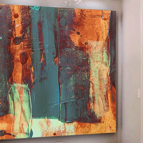 Abstract Canvas Art Blue Large Original Oil Painting Etsy