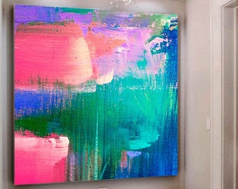 Blooming Garden Painting / Oversize Abstract Painting / Landscape Painting / Large Original Abstract Art / Colorful Canvas Art / Nature Art