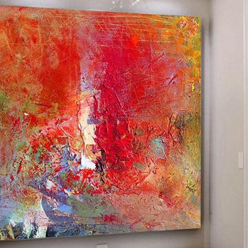 Large Wall Art Extra Large Abstract Painting Gold Canvas Etsy UK