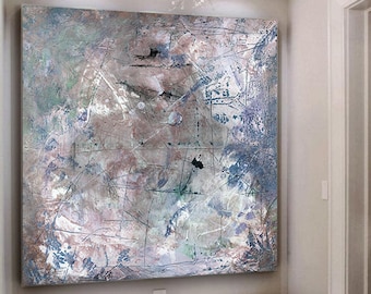 Abstract Painting / Gray Silver Painting / Large Original Abstract Oil Painting / Extra Large Wall Art / Oversize Oil Painting / Modern Art